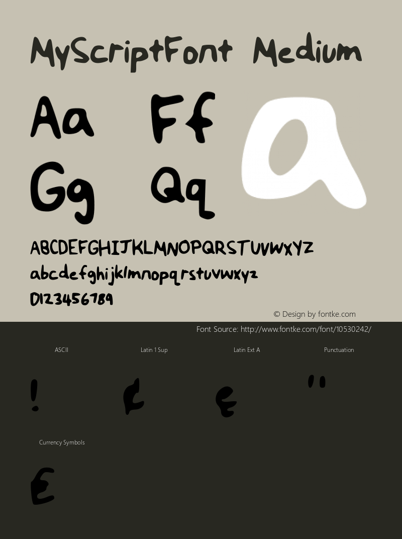 MyScriptFont Medium Version 001.000图片样张