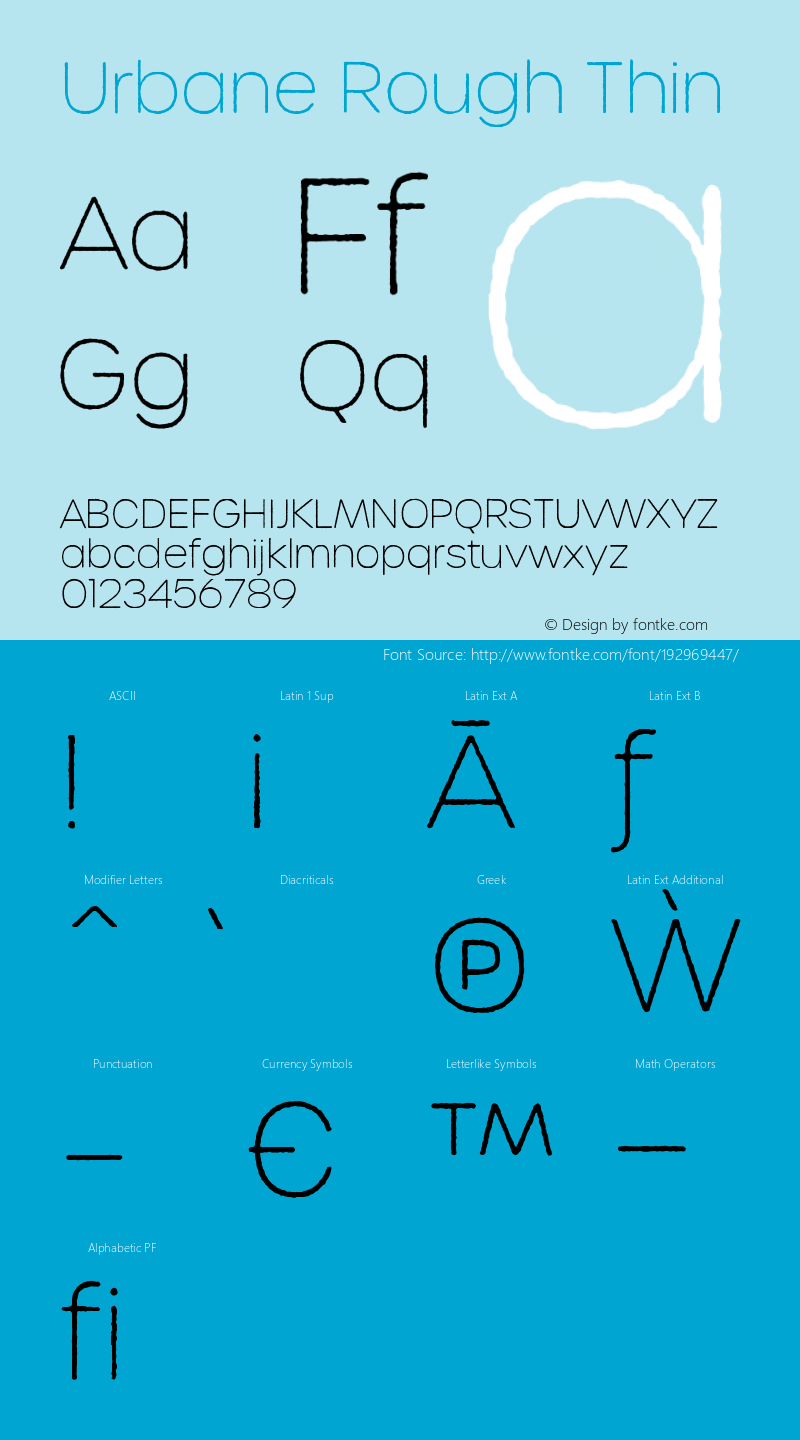 Urbane Rough Thin Version 3.000;hotconv 1.0.109;makeotfexe 2.5.65596图片样张
