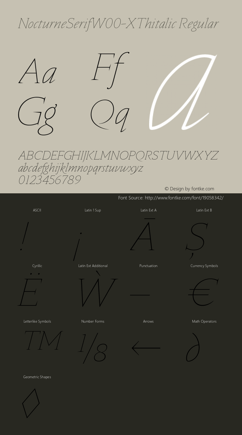 NocturneSerifW00-XThitalic Regular Version 1.00图片样张