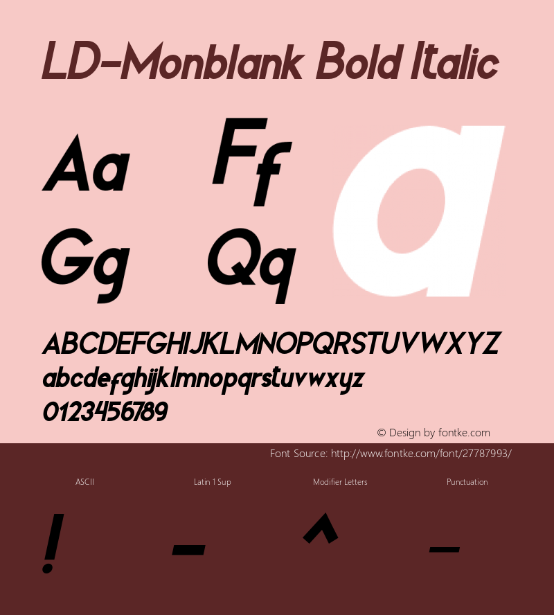 LD-Monblank-BoldItalic 001.000图片样张