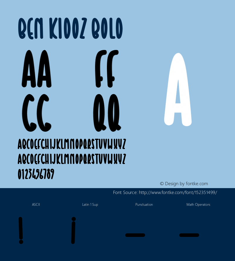 Ben Kidoz Bold Version 1.00;September 12, 2020;FontCreator 12.0.0.2539 64-bit图片样张