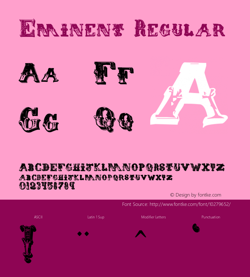 Eminent Regular Version 1.00 August 17, 2010, initial release, www.yourfonts.com图片样张