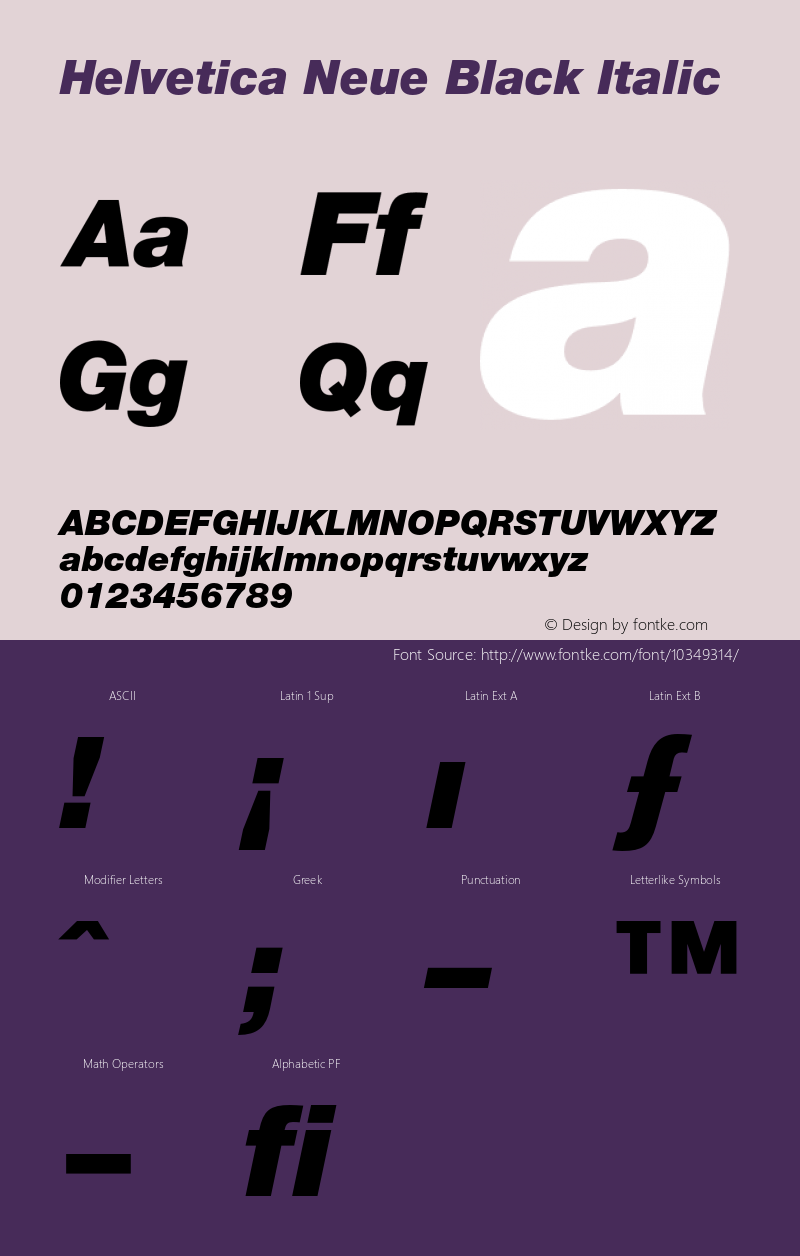Helvetica Neue Black Italic 001.001图片样张