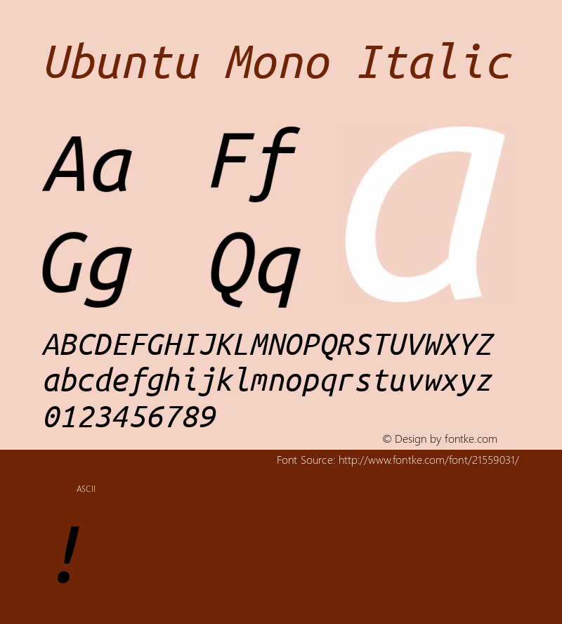 UbuntuMono Version 1.0图片样张
