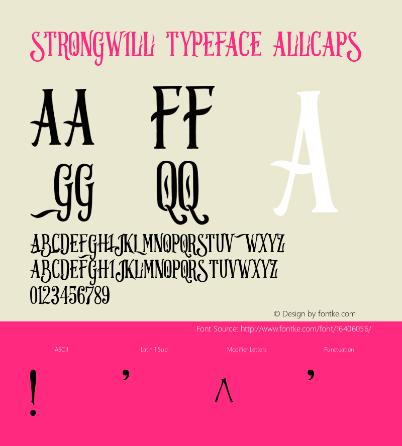 Strongwill Typeface Allcaps 1.000图片样张