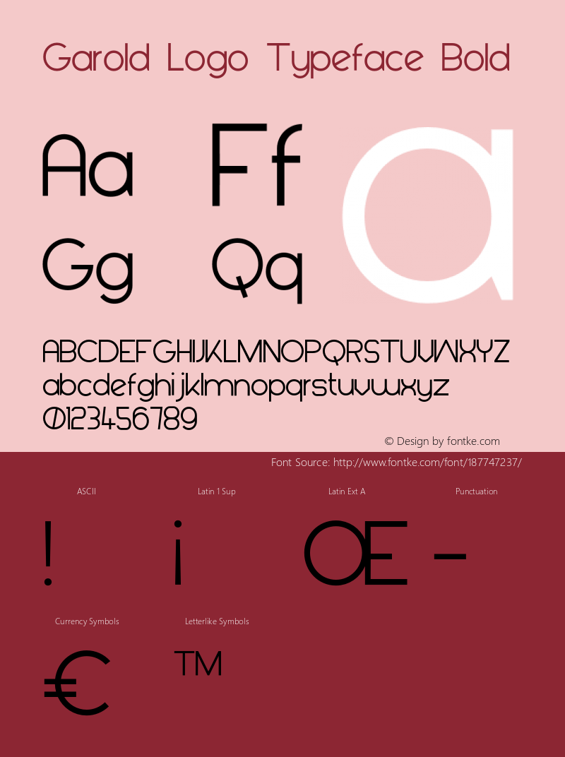 Garold Logo Typeface Bold Version 1.000;hotconv 1.0.109;makeotfexe 2.5.65596图片样张