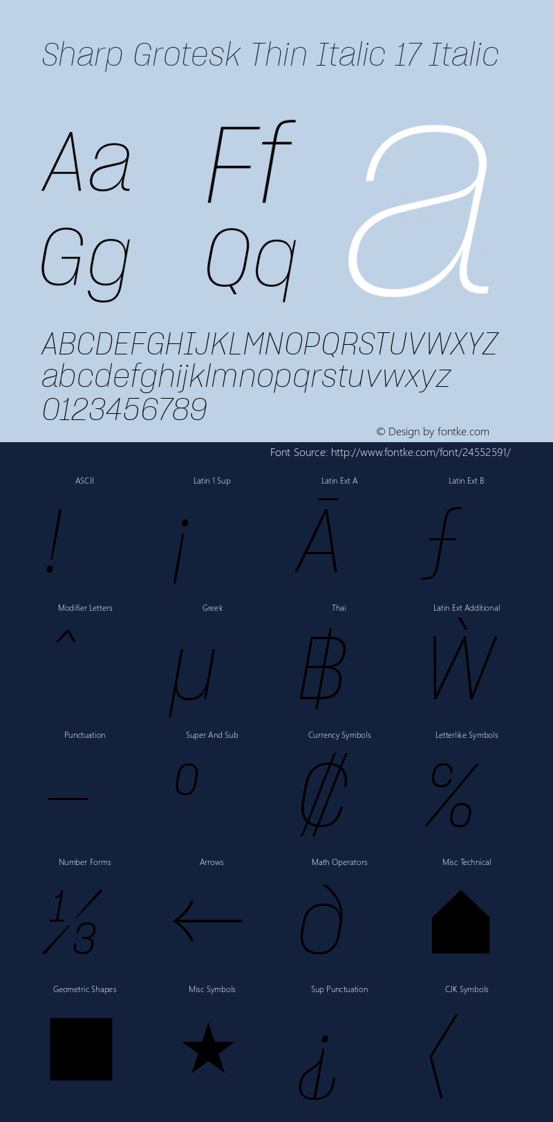 Sharp Grotesk Thin Italic 17 Regular Version 1.001;PS 1.000;hotconv 16.6.51;makeotf.lib2.5.65220图片样张