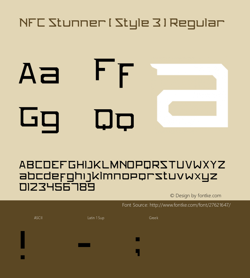 NFC Stunner [ Style 3 ] Version 1.00;November 12, 2018;FontCreator 11.5.0.2427 64-bit图片样张