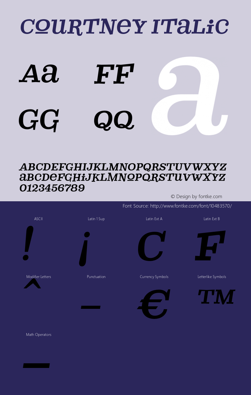 Courtney Italic 1.000图片样张