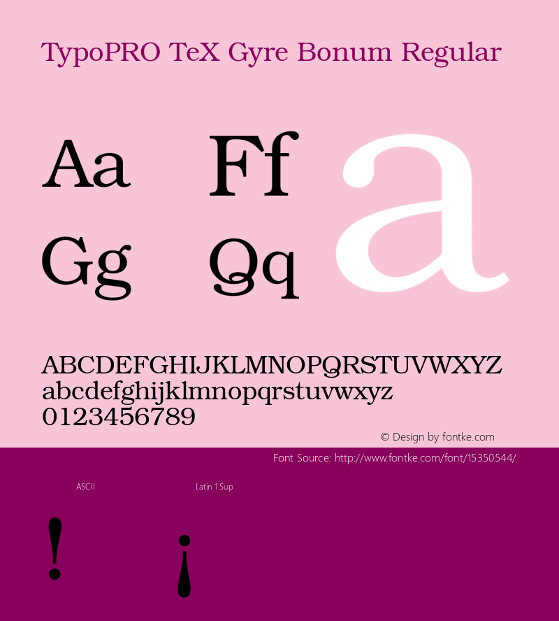 TypoPRO TeX Gyre Bonum Regular Version 2.004;PS 2.004;hotconv 1.0.49;makeotf.lib2.0.14853图片样张