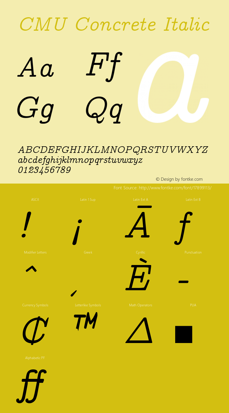 CMU Concrete Italic Version 0.7.0图片样张