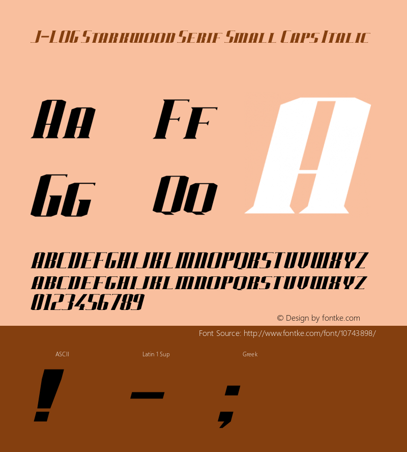 J-LOG Starkwood Serif Small Caps Italic Version 1.00 June 29, 2015, initial release图片样张