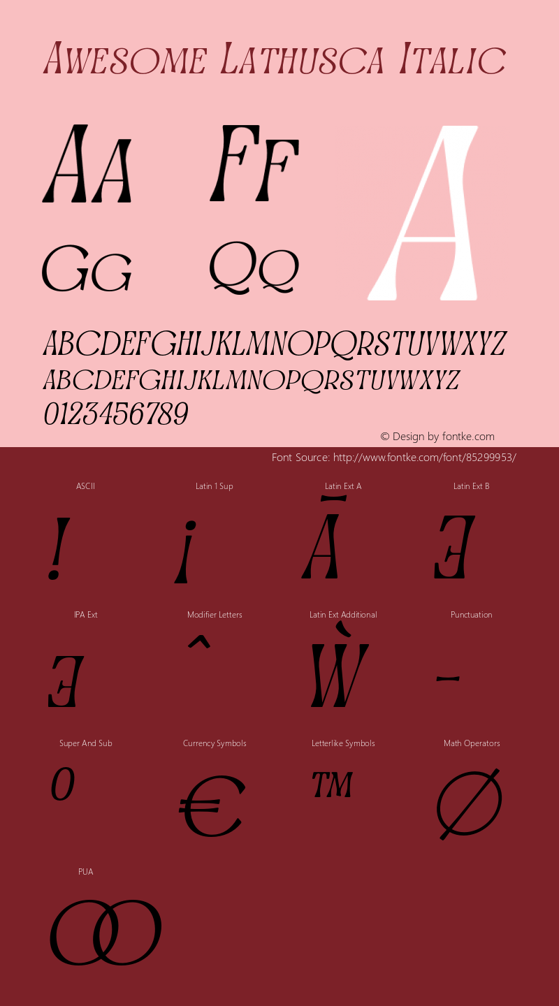 AwesomeLathusca-Italic Version 1.000图片样张