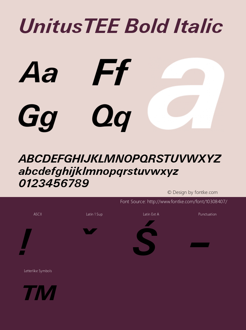 UnitusTEE Bold Italic Version 001.005图片样张