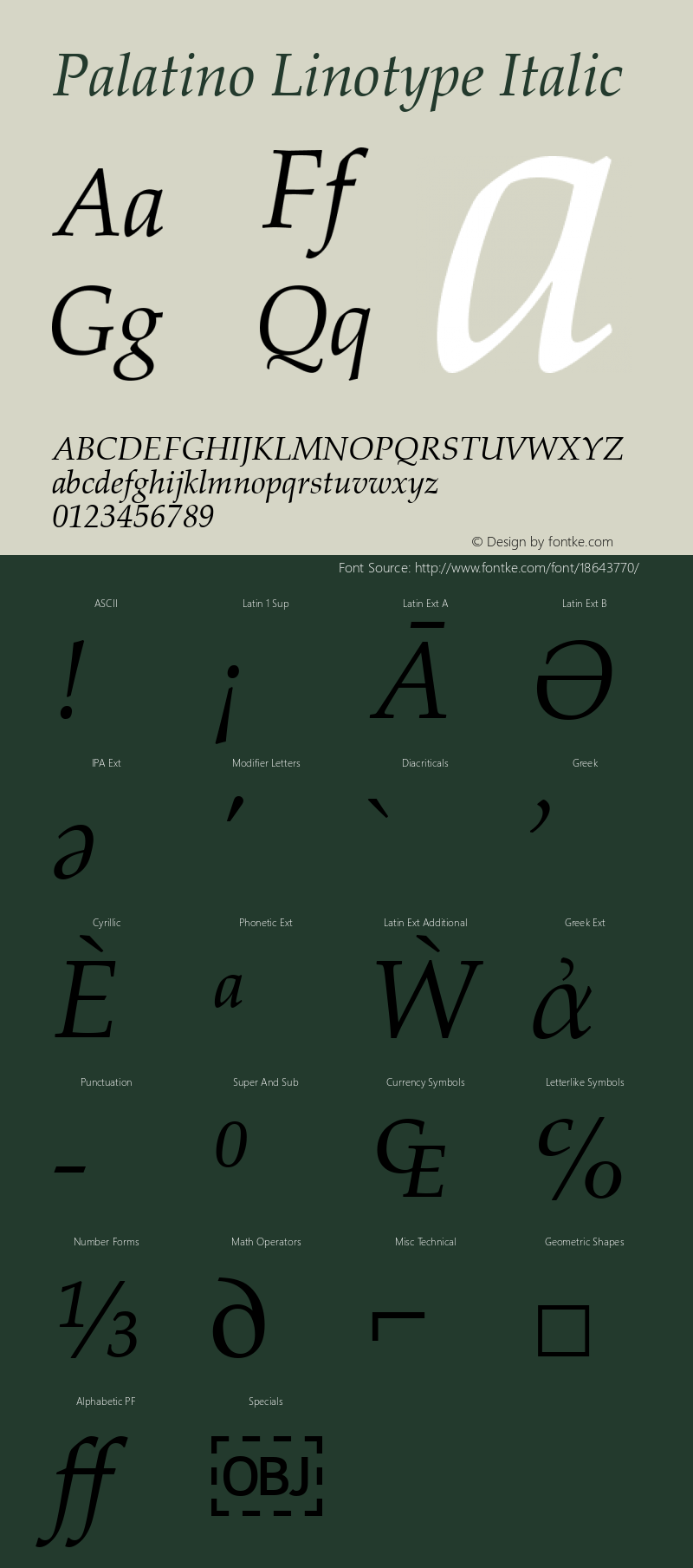 Palatino Linotype Italic Version 5.02图片样张