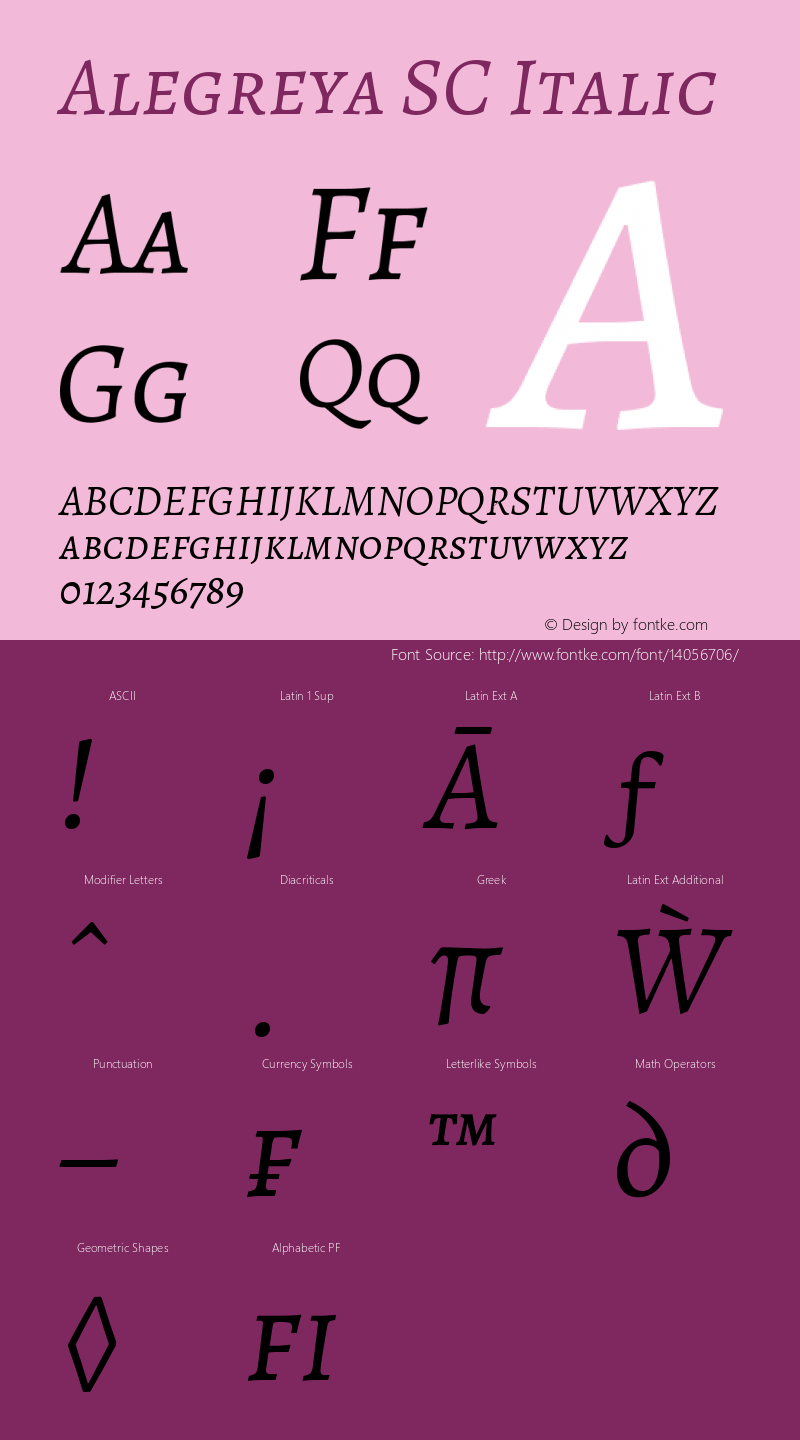 Alegreya SC Italic Version 1.003图片样张