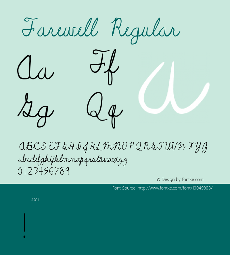 Farewell Regular Version 1.00图片样张