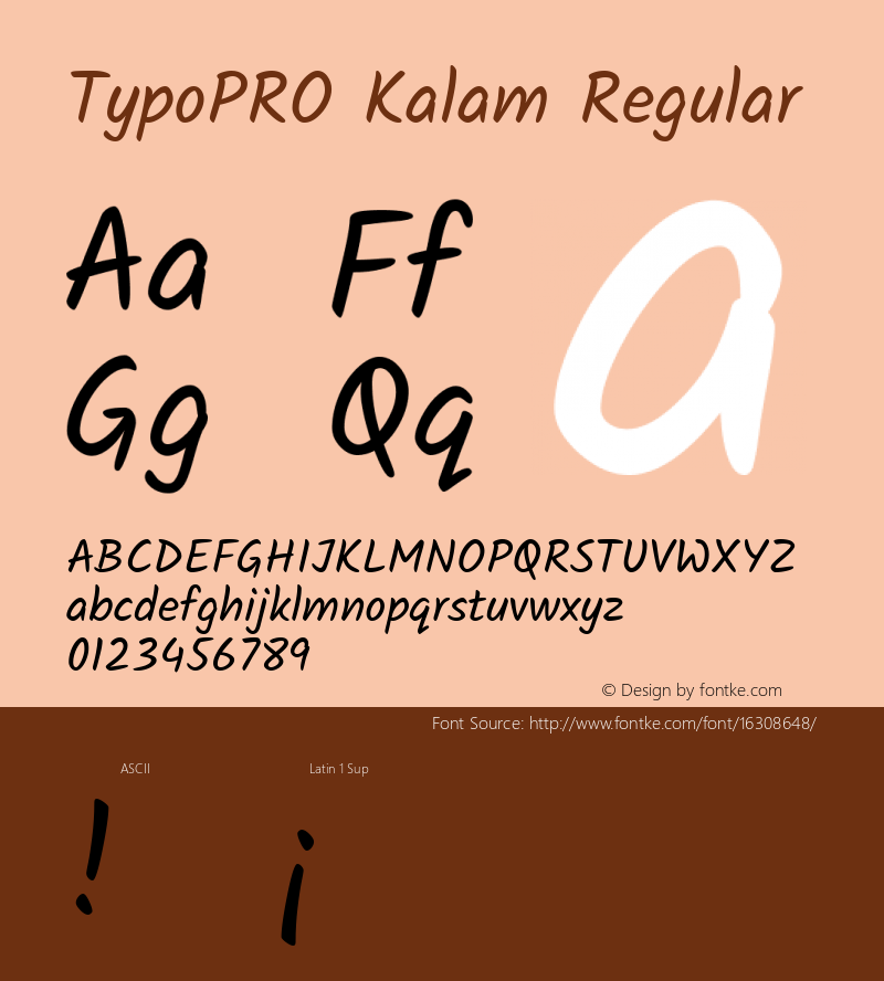 TypoPRO Kalam Regular Version 2.001;PS 1.0;hotconv 1.0.79;makeotf.lib2.5.61930; ttfautohint (v1.3)图片样张