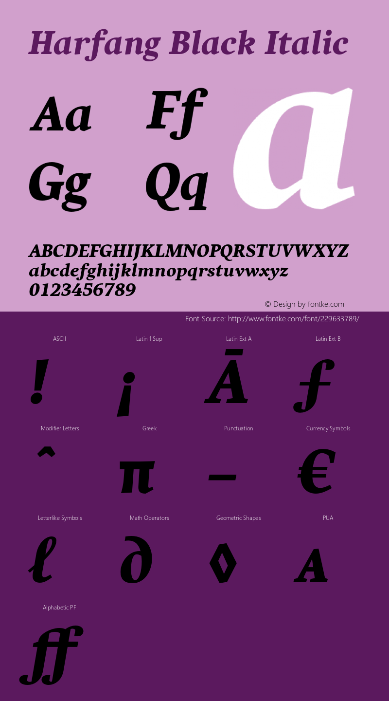 Harfang Black Italic Version 2.000图片样张