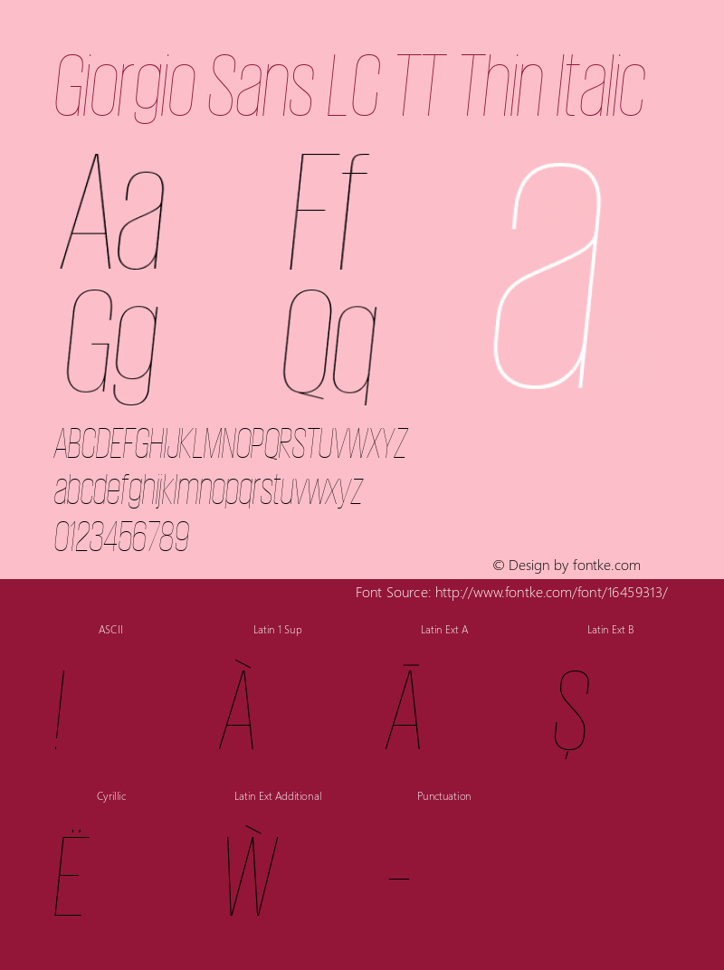 Giorgio Sans LC TT Thin Italic 1.001图片样张