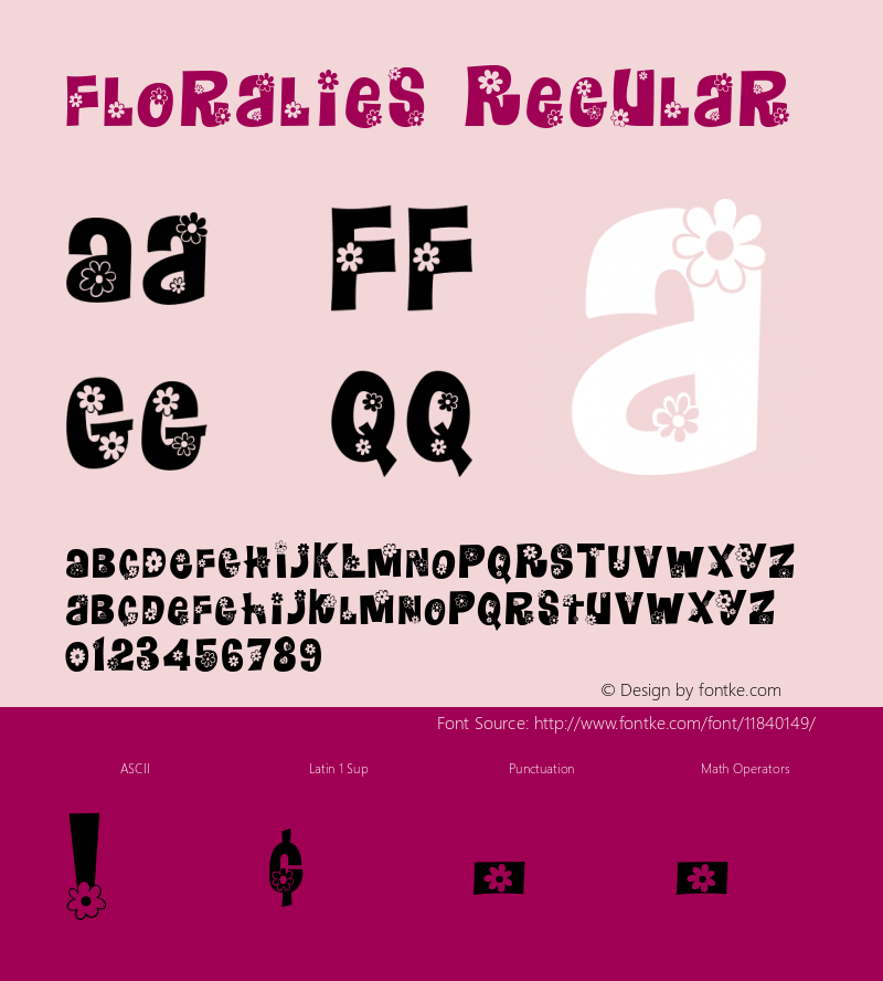 Floralies Regular Altsys Fontographer 4.0.4 7/25/94图片样张