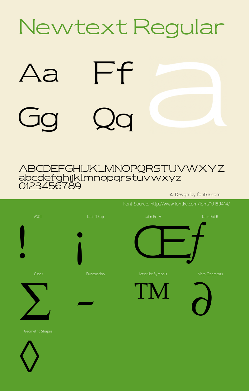 Newtext Regular Altsys Fontographer 3.5  11/18/92图片样张