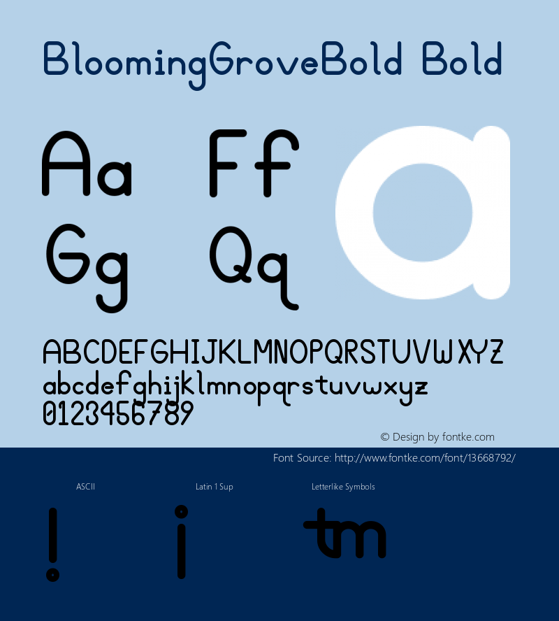 BloomingGroveBold Bold Version 006.000图片样张