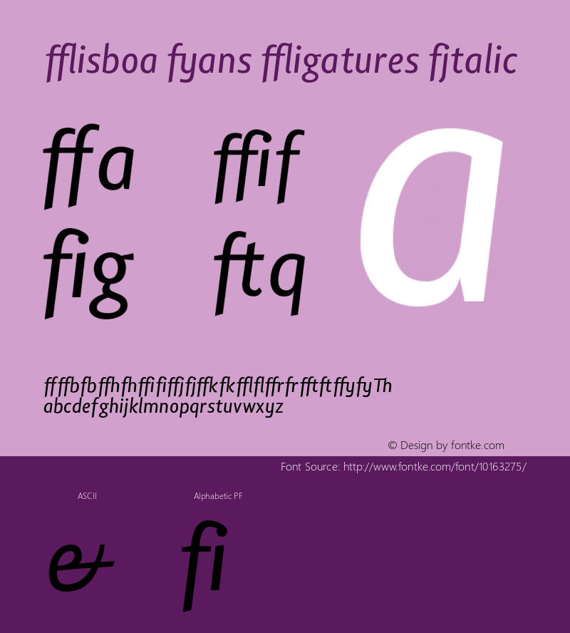 Lisboa Sans Ligatures Italic 001.000图片样张