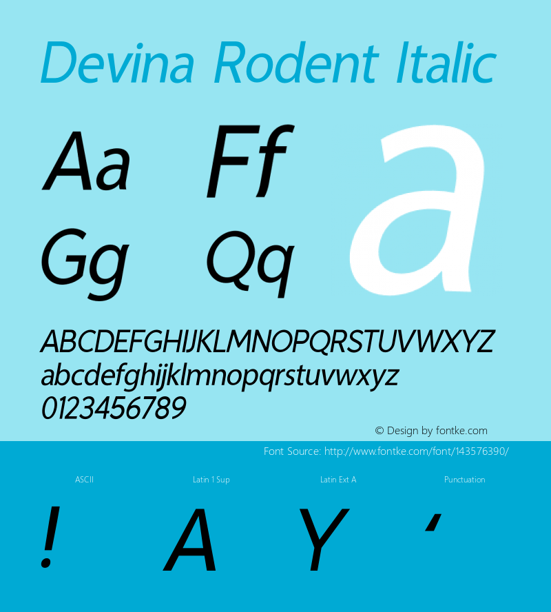 Devina Rodent Italic Version 1.002;Fontself Maker 3.5.4图片样张