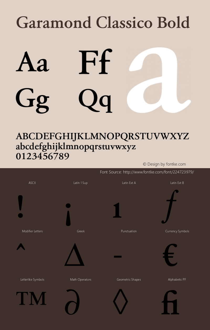 Garamond Classico Bold Version 1.10图片样张