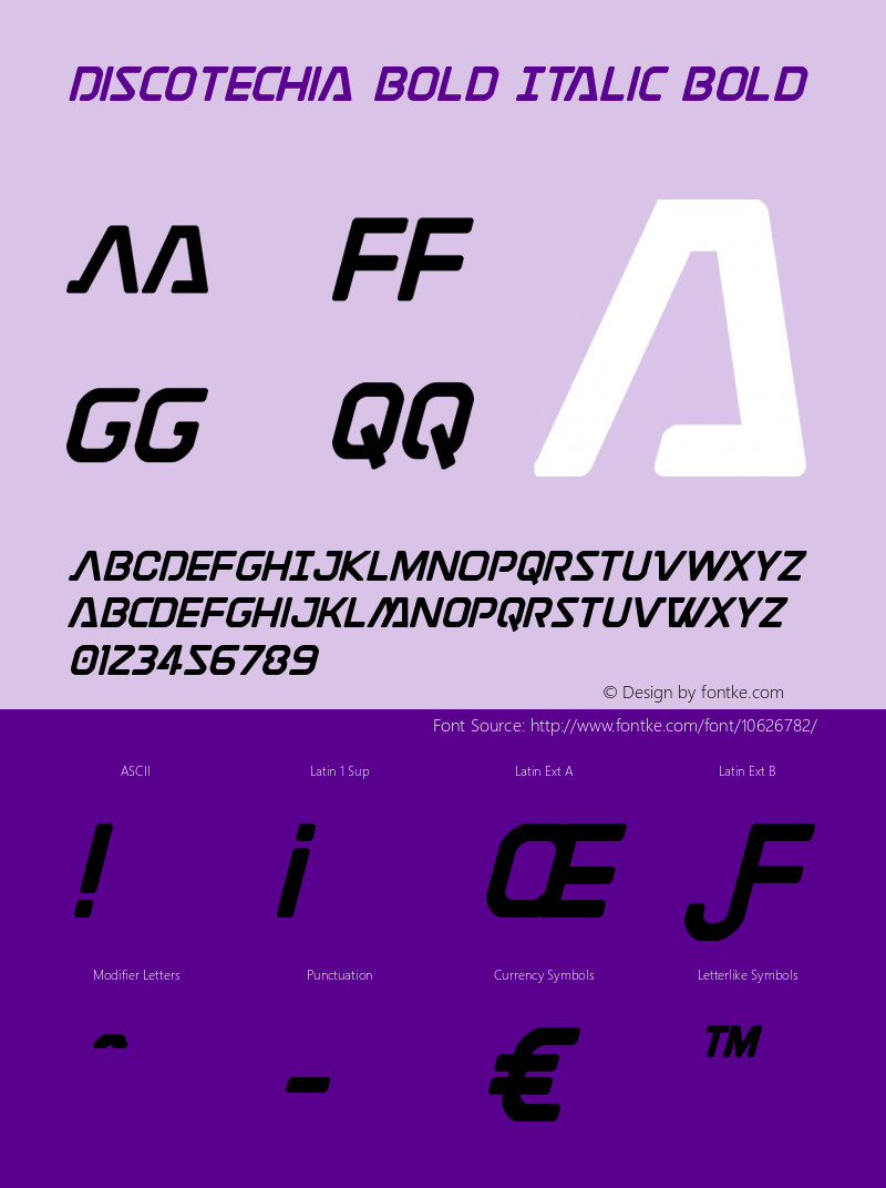 Discotechia Bold Italic Bold Version 1.0; 2014图片样张