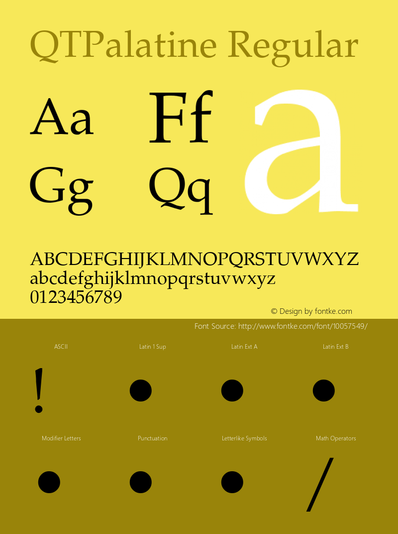 QTPalatine Regular QualiType TrueType font  10/6/92图片样张