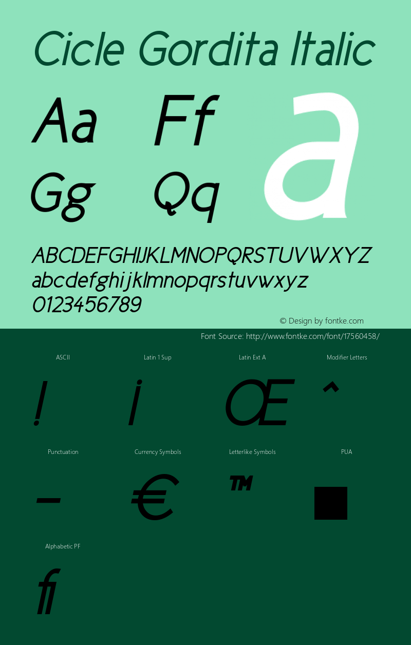 Cicle Gordita Italic 001.000图片样张