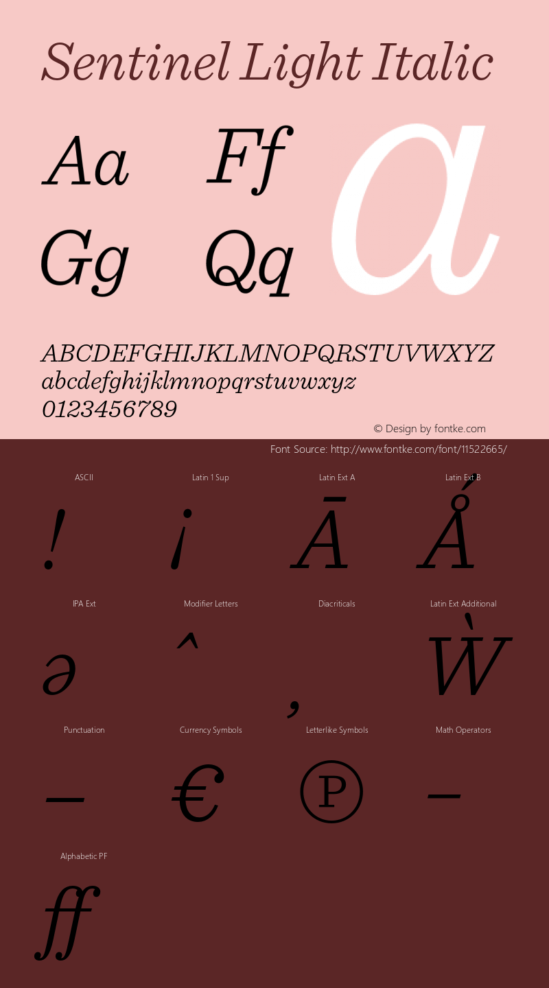 Sentinel Light Italic Version 1.200图片样张