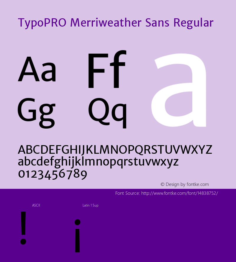 TypoPRO Merriweather Sans Regular Version 1.003; ttfautohint (v0.93.8-669f) -l 7 -r 28 -G 0 -x 13 -w 