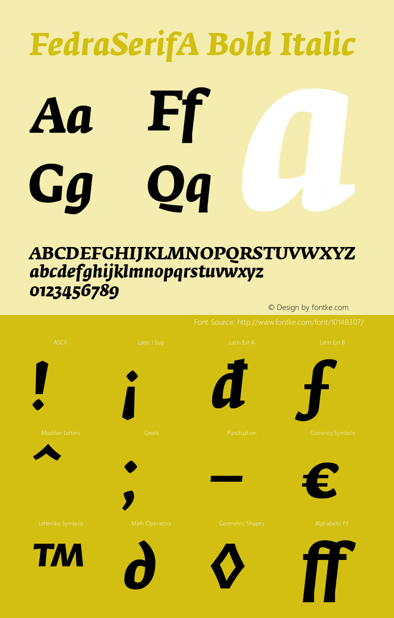 FedraSerifA Bold Italic Version 001.000图片样张