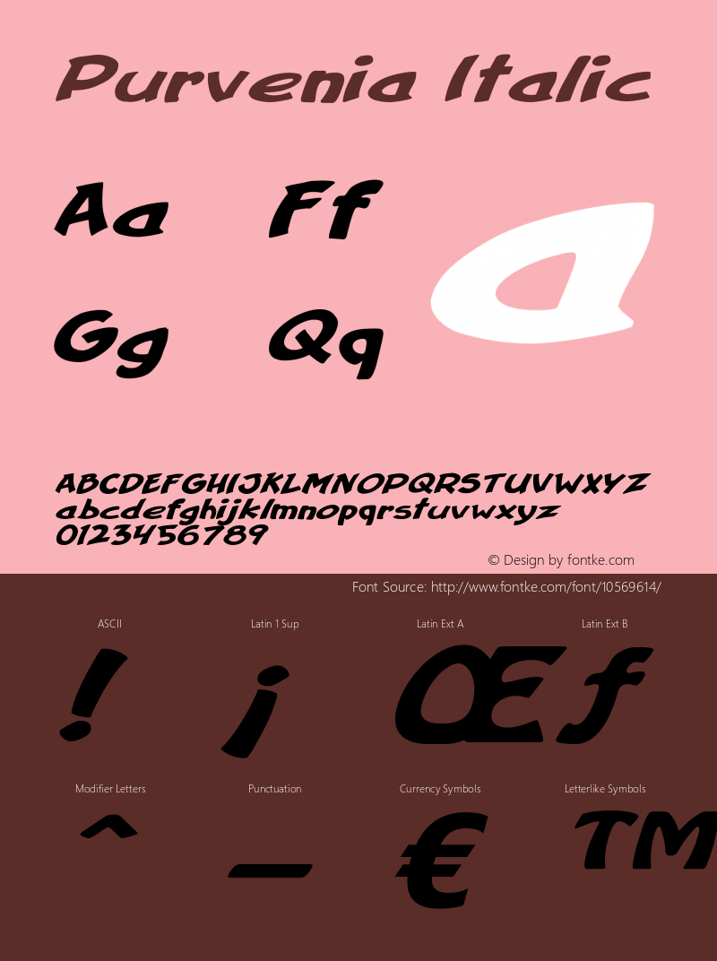 Purvenia Italic Version 1.000图片样张