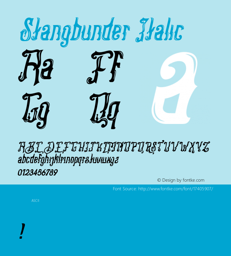Stangbunder Italic Version 1.00 2016图片样张
