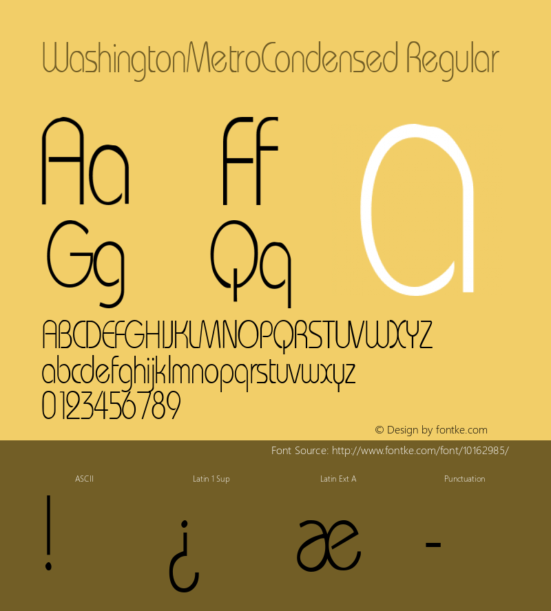 WashingtonMetroCondensed Regular Rev. 003.000图片样张