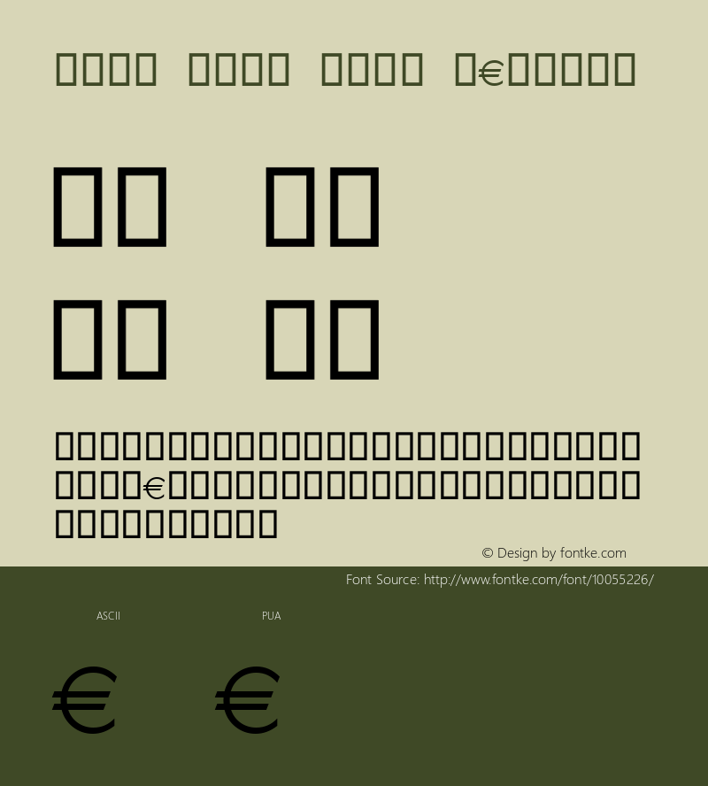 Euro Sign Mono Regular v1.00 5/8/98, Hewlett-Packard Euro Sign Mono图片样张