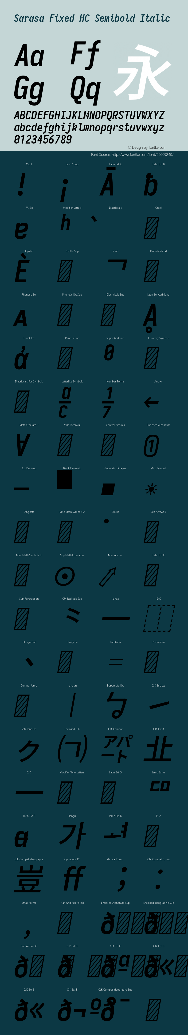 Sarasa Fixed HC Semibold Italic 图片样张