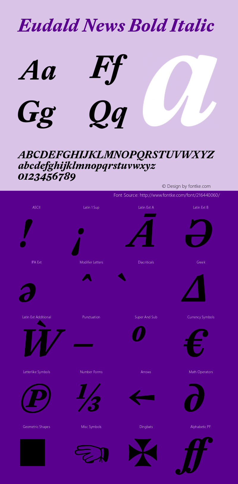 Eudald News Bold Italic Version 1.000图片样张