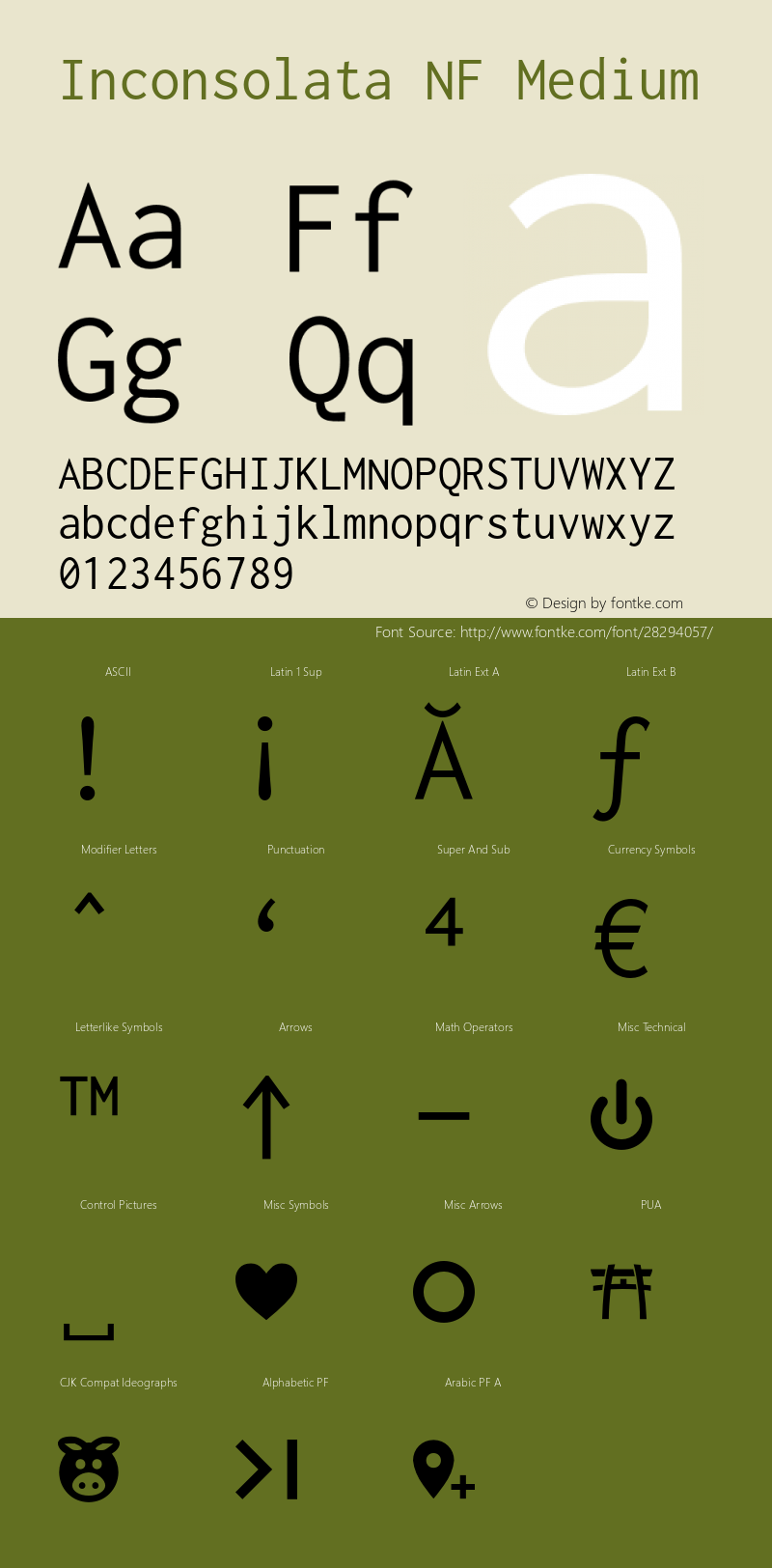 Inconsolata Nerd Font Complete Mono Windows Compatible Version 001.010;Nerd Fonts 2图片样张