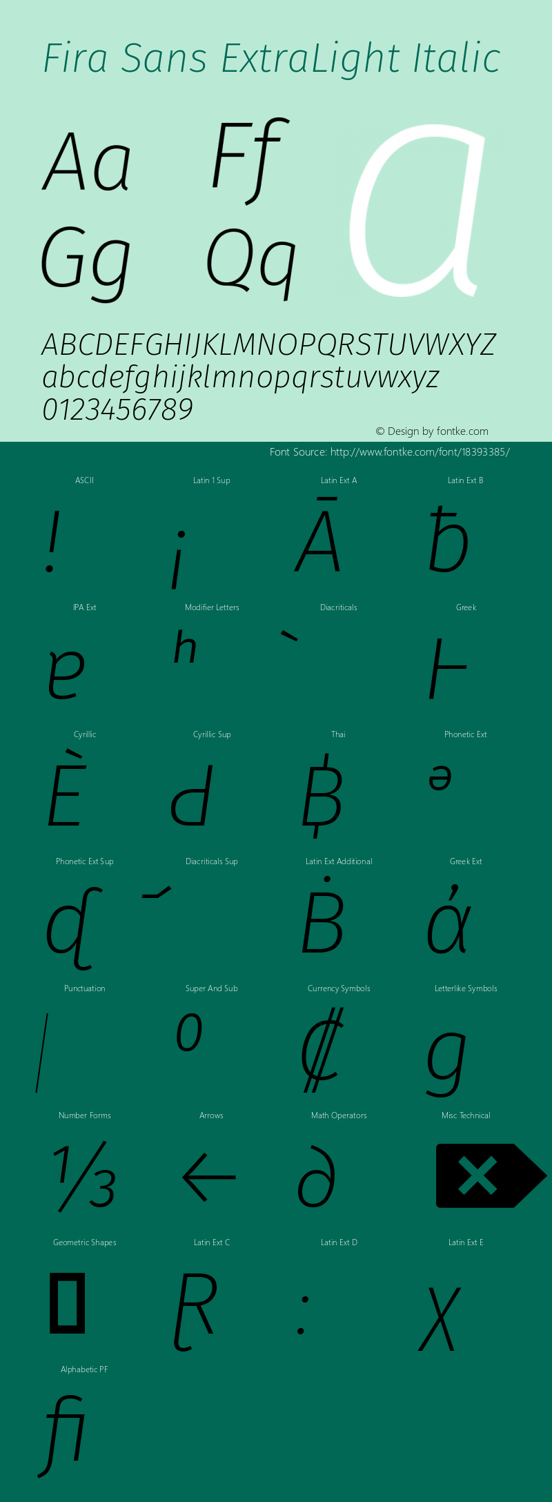 Fira Sans ExtraLight Italic Version 4.203;PS 004.203;hotconv 1.0.88;makeotf.lib2.5.64775图片样张