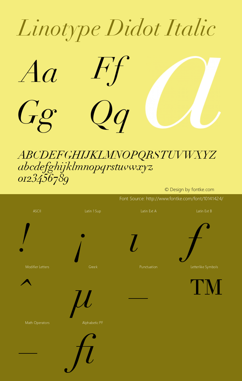 Linotype Didot Italic 001.000图片样张