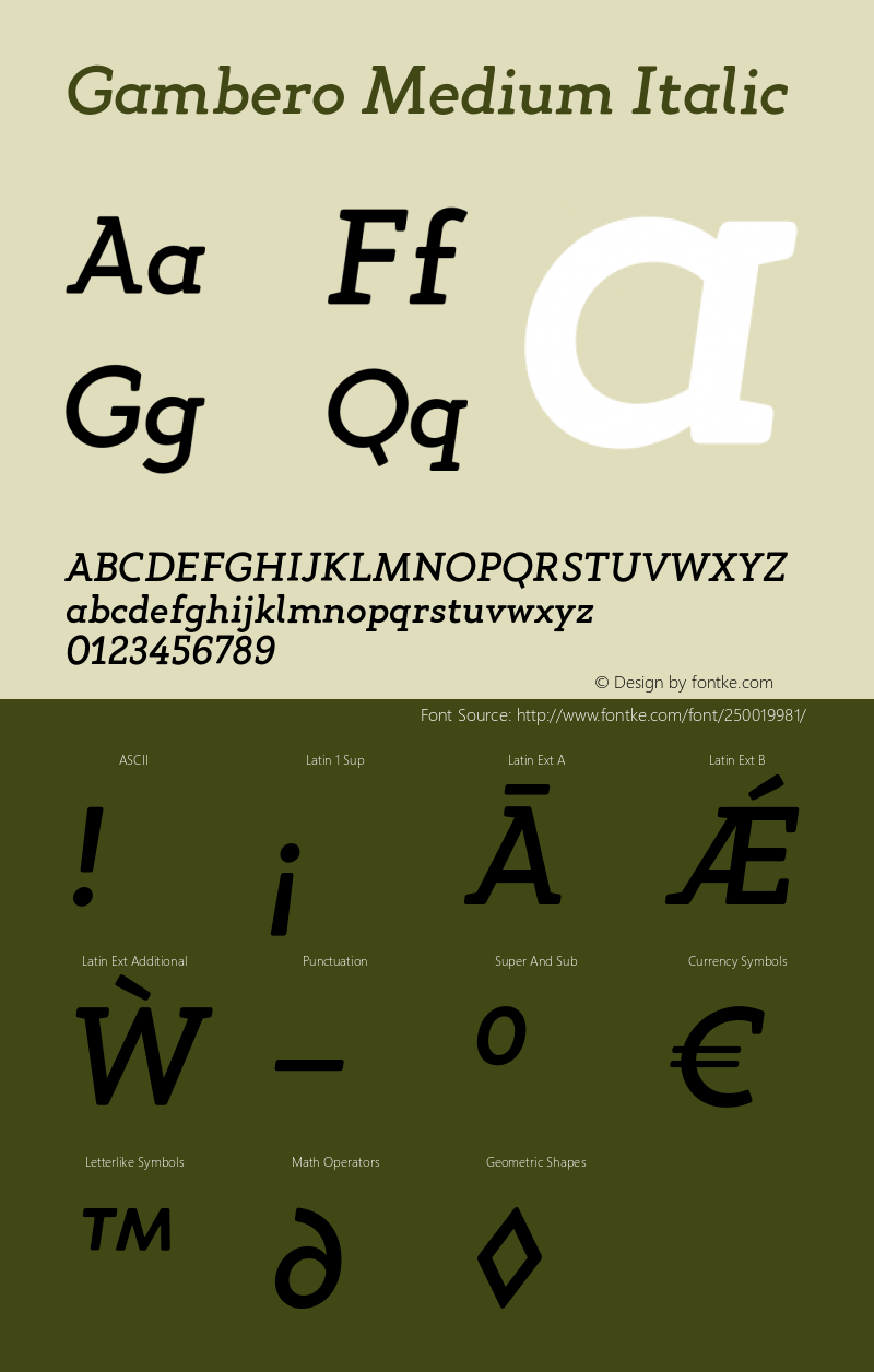 Gambero Medium Italic Version 1.000;PS 001.000;hotconv 1.0.88;makeotf.lib2.5.64775图片样张