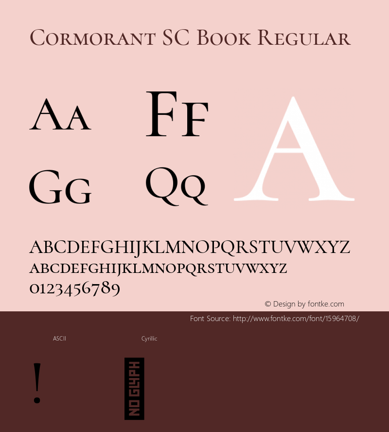 Cormorant SC Book Regular Version 1.000;PS 002.000;hotconv 1.0.88;makeotf.lib2.5.64775; ttfautohint (v1.4.1)图片样张