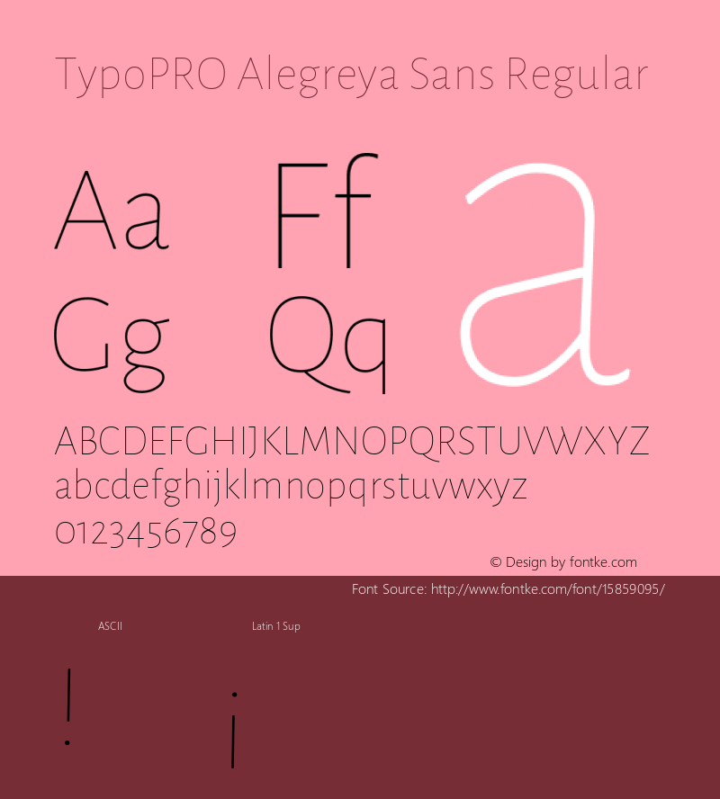 TypoPRO Alegreya Sans Regular Version 1.000;PS 001.000;hotconv 1.0.70;makeotf.lib2.5.58329 DEVELOPMENT图片样张