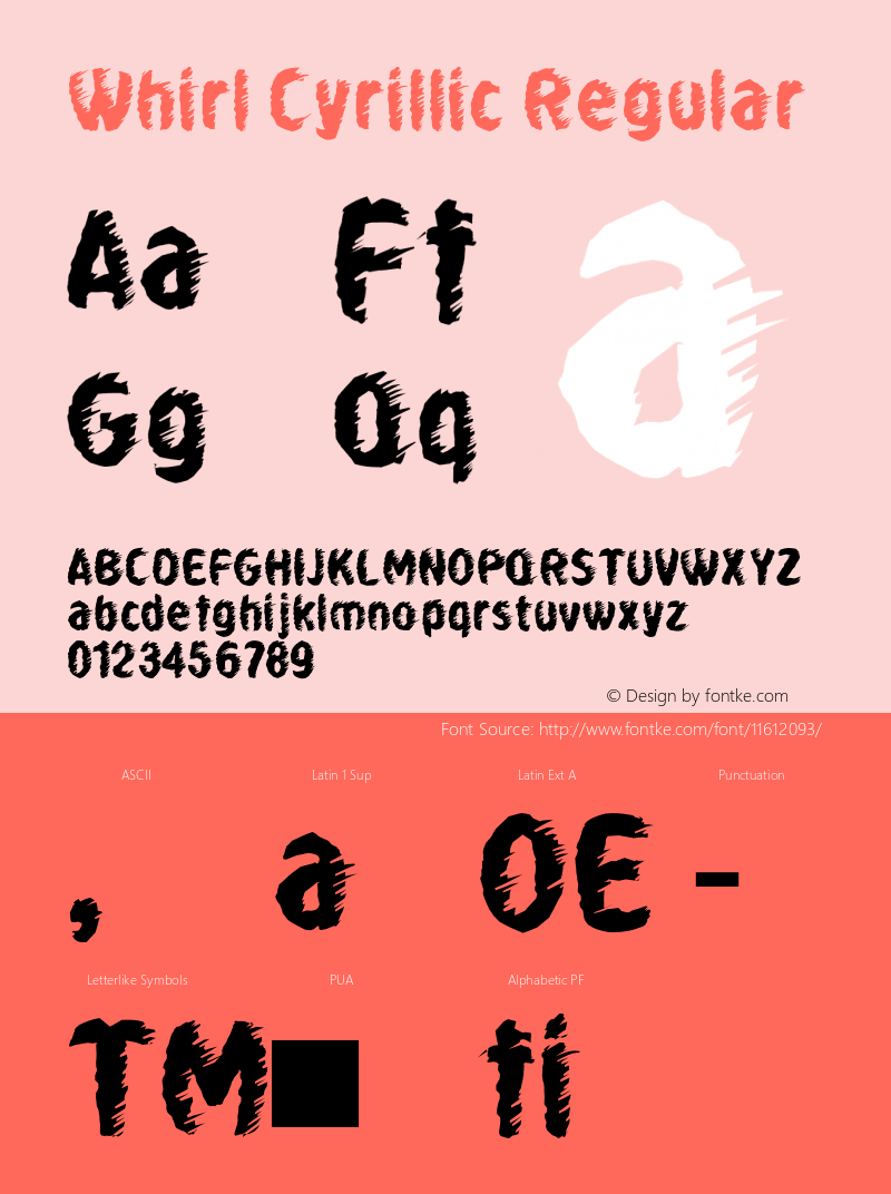 Whirl Cyrillic Regular Version 1.3; 2000图片样张