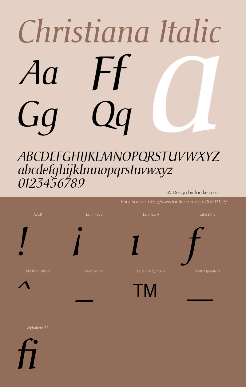 Christiana Italic Version 001.000图片样张